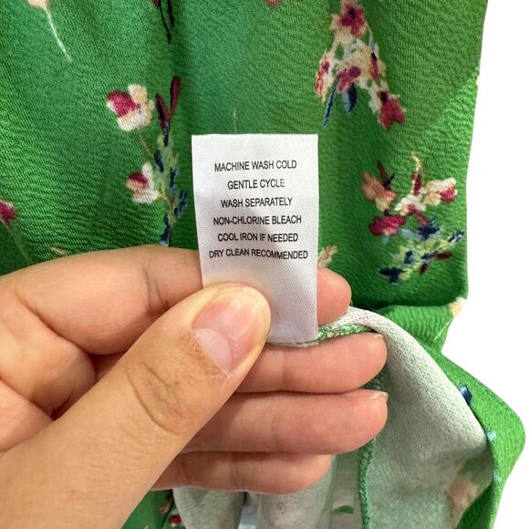 Girls Green Floral Hi-Low Sundress Size 7 Sleeveless‎ V Neck Summer Casual - Picture 8 of 8